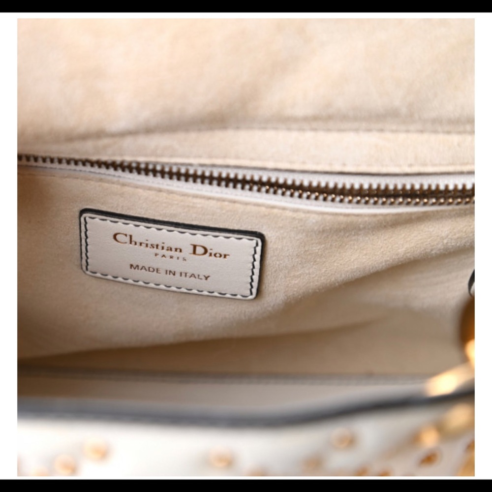 Christian Dior calfskin cannage brass studded medium Lady DIOR - Picture 9 of 13